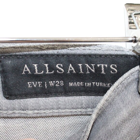 All Saints Eve Gray Jeans Size 28 High Rise Skinny - Picture 3 of 6